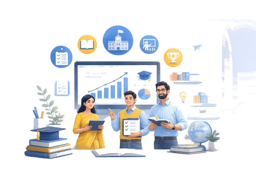Educators and school administrators using data-driven academic tools for NEP 2020 implementation
