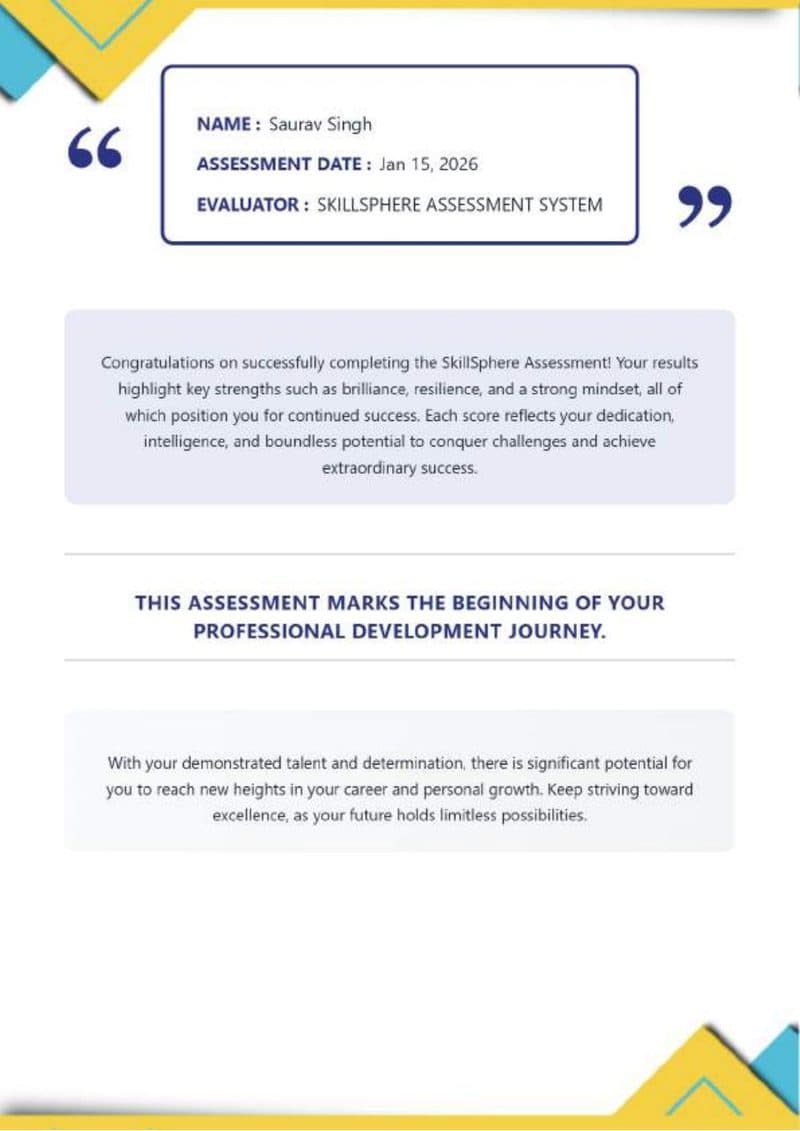 Page 2 of SkillSphere sample report
